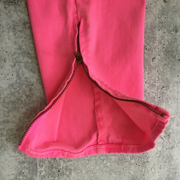 J. Crew Ankle Toothpick Jeans, Bright Pink, Size 26 - Picture 5 of 6